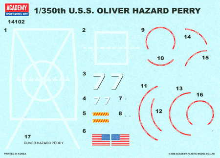 Model plastikowy do sklejenia Academy 14102 USS Oliver Hazard Perry FFG-7
