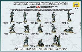 Zvezda 8078 German Infantery Platoon 1942-1944