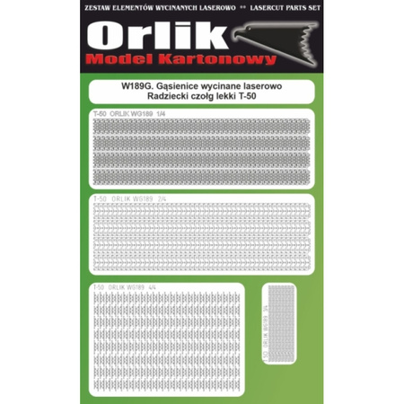  Orlik W189G Gąsienice wycinane laserowo do modelu kartonowego Orlik 189 T-50