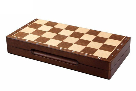 Szachy drewniane Magnetyczne 30cm Orzech intarsja