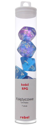 Komplet kości RPG Kamienie Księżycowe Orchidea
