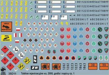 Tablice rej. wz.2000, godła i napisy poj. WP cz. 1