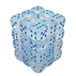 Kości 36xD6 Chessex 27981 Borealis Sopel lodu / niebieskie oczka