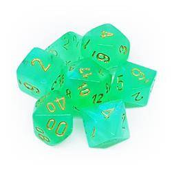 Kości zestaw RPG Chessex Borealis Light Green/Gold