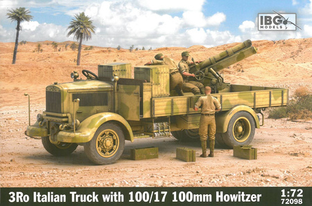 Model do sklejenia IBG 72098 3Ro Italian Truck 100/17 100mm Howitzer