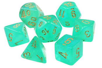 Kości zestaw RPG Chessex Borealis Light Green/Gold