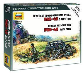 Zvezda 6257 German Anti Tank Gun Pak-40 w/crew