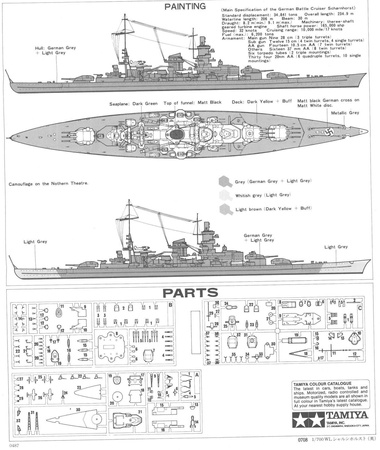 Tamiya 77518 DKM Scharnhorst 1/700