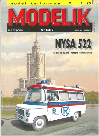 Modelik 6/07 Nysa 522 Ambulans model kartonowy do sklejenia