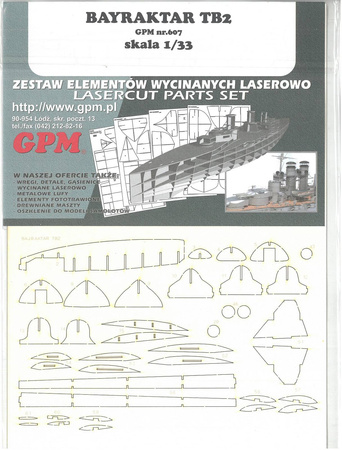 Wręgi do modelu GPM 607 Bayraktar TB2