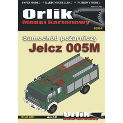 Orlik A041 Jelcz 005M wojskowy samochód pożarniczy model kartonowy do sklejenia