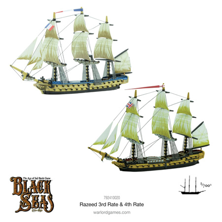 Black Seas Razeed 3rd Rate & 4th Rate - Okręty 3 Rangi w wersji okrojonej i 4 Rangi