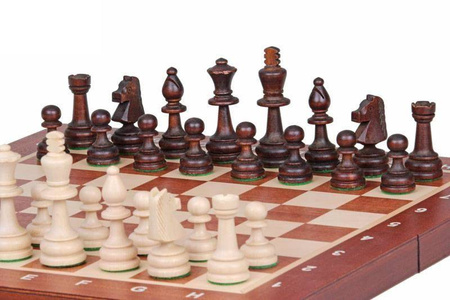 Szachy drewniane Turniejowe No 4 intarsja 49cm