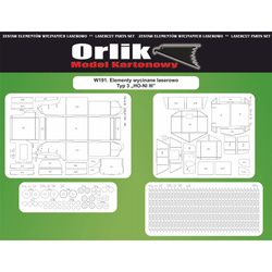 Orlik W191 Elementy wycinane laserowo do modelu kartonowego Orlik 191 Typ 3 "Ho-ni" III