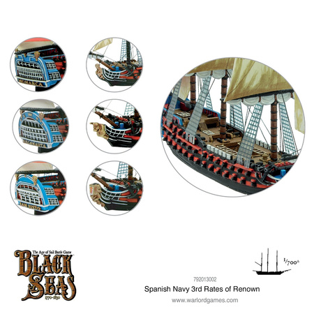 Black Seas Spanish Navy 3rd Rates of Renown - okręty 1:700