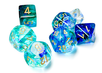 Kości zestaw RPG Chessex 27556 Nebula Oceanic w/Gold Luminary 