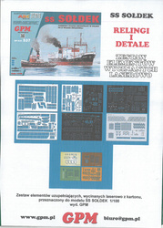 GPM Relingi i detale do modelu kartonowego ss Sołdek w skali 1:100