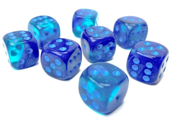 Kości zestaw 36xD6 Chessex 26863 Borealis Blue-Blue w/ light blue