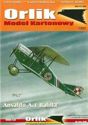 Model kartonowy Orlik 040 Samolot Ansaldo A1 Balilla