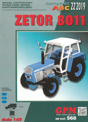 Model kartonowy GPM 568  Traktor Zetor 8011