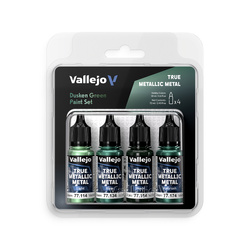 Vallejo 77257 True Metallic Metal Dusken Green Paint Set