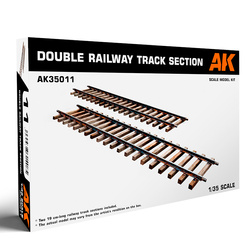 AK-Interactive 35011 Double railway track section zestaw plastikowy do sklejenia i pomalowania