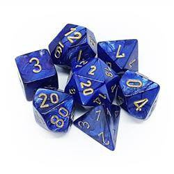 Kości zestaw RPG Chessex Scarab Royal Blue/Gold