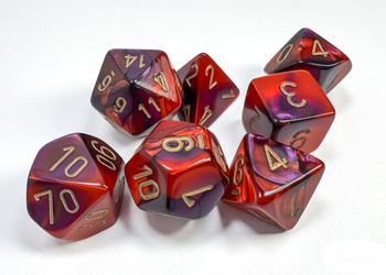 Kości zestaw RPG Chessex 26426 Gemini Purple-Red / Gold Polyhedral