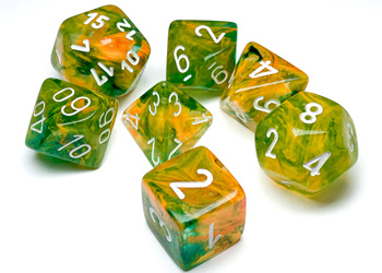 Kości zestaw RPG Chessex 27555 Nebula Spring w/White Luminary 