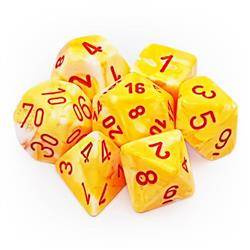 Kości zestaw RPG Chessex Festive Sunburst w/Red