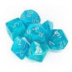 Kości zestaw RPG Chessex Cirrus Aqua/Silver