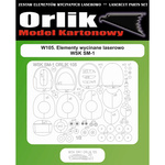  Orlik W105 Elementy wycinane laserowo do modelu kartonowego Orlik 105 SM-1 WSK