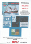 GPM Relingi i detale do modelu kartonowego ss Sołdek w skali 1:100