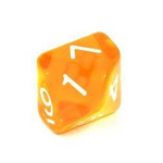 Kość Kryształ K10 - Pomarańczowa