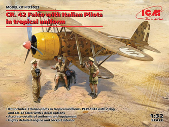  ICM 32025 CR.42 Falco with Italian pilots in tropical uniform zestaw plastikowy do sklejenia i pomalowania