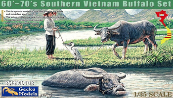 Gecko Models 35GM0108 60'-70's Southern Vietnam Buffalo Set zestaw plastikowy do sklejenia i pomalowania