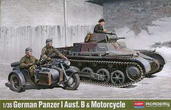 Academy 13556 Panzer I Ausf.B & Motorcycle model plastikowy do sklejenia i pomalowania