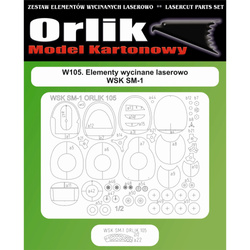  Orlik W105 Elementy wycinane laserowo do modelu kartonowego Orlik 105 SM-1 WSK