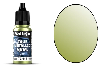 Vallejo 77115 True Metallic Metal 115 Light Amber Green