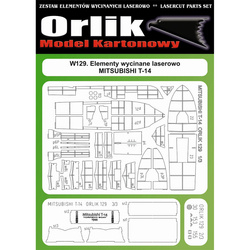  Orlik W129 Elementy wycinane laserowo do modelu kartonowego Orlik 129 Mitsubishi T-14 