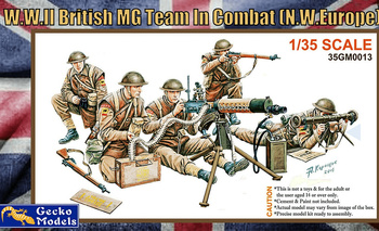 Gecko Models 35GM0013 W.W. II British MG Team in combat (N.W. Europe) zestaw plastikowy do sklejenia i pomalowania