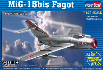 Hobby Boss 80263 MiG-15bis Fagot model plastikowy do sklejenia i pomalowania dla początkujących