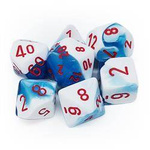 Kości zestaw RPG Chessex Gemini Astral Blue-White/red
