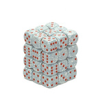 Kości 36xD6 Chessex 25900 Plamiste Matowe biało niebieskie Air / czerwone oczka