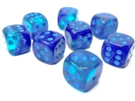 Kości zestaw 36xD6 Chessex 26863 Borealis Blue-Blue w/ light blue