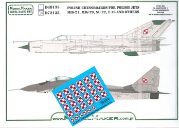 ModelMaker D72135 Polish Chessboards For Polish Jets zestaw kalkomanii w skali 1:72