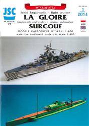  Model kartonowy JSC nr 74 okręty La Glorie, Surcouf