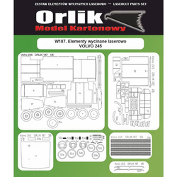  Orlik W187 Elementy wycinane laserowo do modelu kartonowego Orlik 187 Volvo 245