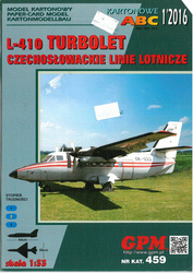 GPM 459 L-410 Turbolet Czechosłowackie Linie Lotnicze model kartonowy do sklejenia