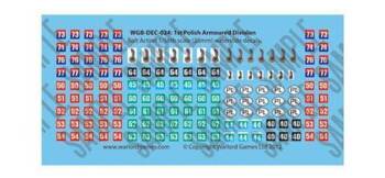 Kalkomania Bolt Action WGB-DEC-024 1st Polish Armoured Division decal sheet / 1 Dywizja Pancerna